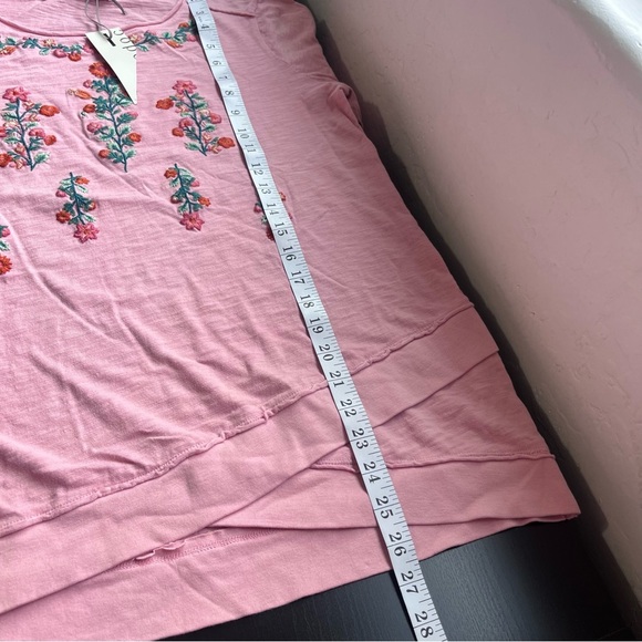 Mododoc Floral Embroidered Pink Shirt - Picture 8 of 9
